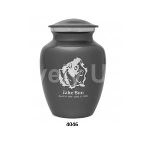 Lovely Wolf Blue Cremation Urn for Human Ashes-Urna hecha a mano funeraria para adultos con bolsa de terciopelo gratis - Product Image 2