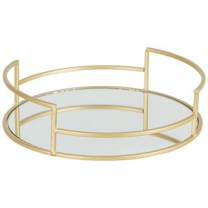 Plateau miroir en métal et verre de luxe intemporel avec finition antique parfait pour organiser et présenter des objets de valeur - Product Image 6