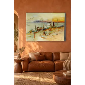 Fida Pavlikevitch, impression sur toile de la côte d'Istanbul au coucher du soleil - Product Image 2