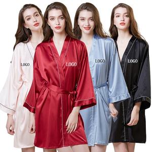 Ensemble de pyjama en satin floral rose 100% soie de haute qualité pour femmes, vêtements de détente thermiques, taille élastique, manches courtes, respirant, séchage rapide - Product Image 4