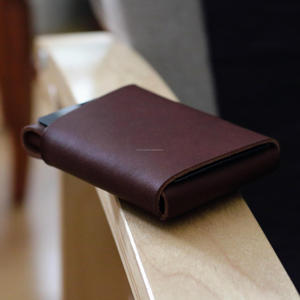 Seamless Premium Leather Wallet Stitchless Design Minimalist Credit <b>Card</b> <b>Holder</b> Full Grain Leather <b>Slim</b> Bifold LSSW-0004D - Product Image 2