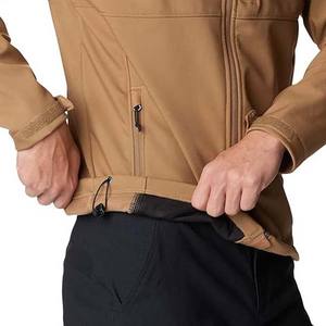 Veste Softshell pour homme, légère, coupe-vent, imperméable, matière personnalisée en polyester, vestes pour homme de style urbain, contrastées - Product Image 6