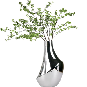Vase à fleurs en métal argenté minimaliste intérieur accessoires de maison décoration vases à fleurs décoratifs de luxe - Product Image 1