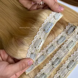 Лидер продаж, заколка для наращивания волос Remy, человеческие волосы по лучшей оптовой цене от вьетнамского поставщика волос