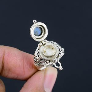 Anillo de estilo bohemio de Plata de Ley 925 hecho a mano con piedras preciosas de labradorita de diseño clásico para mujer, regalo de boda - Product Image 3