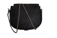 Moroccansoul Vegan Cuir Véritable Femmes Bandoulière Messenger Sac Personnalisé Géométrique Vintage Bohème Style Usage Quotidien Rivet Chaîne