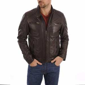 Produit très demandé, qualité supérieure, quantité en gros, sweat-shirt en cuir pour homme, logo personnalisé imprimé, style fermeture éclair sur le devant, sweat-shirt en cuir - Product Image 3