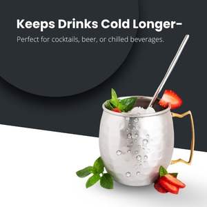 Mugs en acier inoxydable pour bière, vin et café, tasses Moscow Mule avec poignée en laiton, mugs métalliques pour mariage, bar, fête, fourniture d'usine - Product Image 5