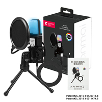 Microfono a Condensatore USB RGB con Supporto Antiurto per Streaming, Gaming, Podcast e Registrazione Vocale su Computer Desktop
