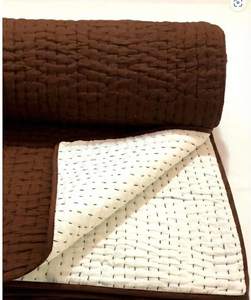 Colcha Reversible Moderna Ecológica de Algodón 100% con Diseño Floral Kantha Cosida a Mano, para Hogar o Bodas, 60x90 Pulgadas - Product Image 4