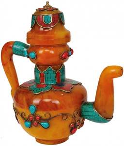 กาน้ำชาศิลปะอาหรับทำจากเรซิ่นอีพ็อกซี่สวยงามสำหรับการชุมนุมเดือนรอมฎอนของขวัญตกแต่งบ้านที่หรูหราแรงบันดาลใจจากประเพณีตะวันออกกลาง - Product Image 1