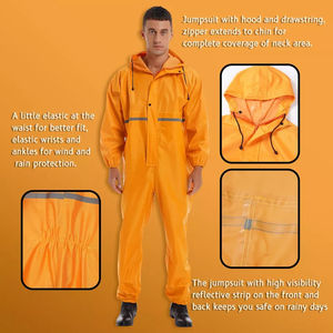 Combinaison une pièce imperméable de haute qualité pour hommes avec bandes réfléchissantes Logo personnalisable Combinaison réfléchissante de sécurité - Product Image 6