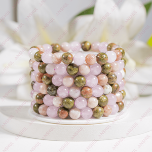 Bracelet de méditation en pierres semi-précieuses de qualité supérieure, perles rondes classiques de 8 mm, cristal perlé, pour la fabrication de bijoux, vente en gros - Product Image 1