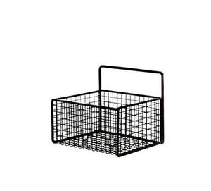 Support d'angle en fil de fer noir et blanc pour support mural de salle de bain égouttoir en métal panier suspendu en maille métallique mural - Product Image 1