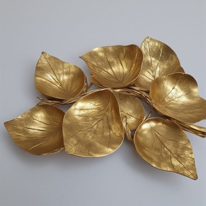 Serveur de fruits secs en aluminium de qualité supérieure avec trois compartiments à feuilles liées en finition or brillant conçu pour les repas décoratifs - Product Image 5