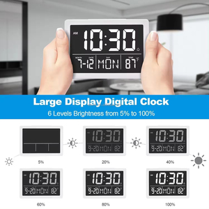 Thiết bị hoàn hảo màn hình lớn hiển thị 6 bài hát và 2 didi âm thanh được sử dụng LCD kỹ thuật số bảng/tường đồng hồ báo thức - Product Image 6