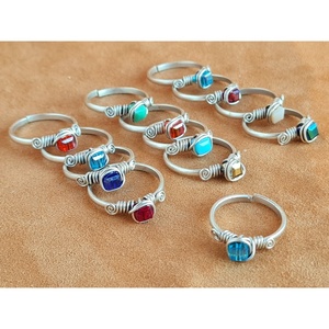 <b>Boho</b> Style Gold-Plated Fashion <b>Rings</b> with Vibrant Stones for Retail Resale - Product Image 2