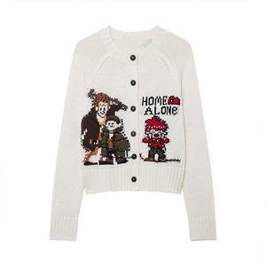 Wholesale 100% Cotton V-Neck Sweater <b>for</b> <b>Women</b> Winter Customized Color & Size Breathable Logo Position Front - Product Image 1