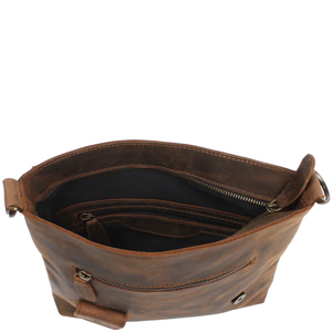 Women Bohemian <b>Waterproof</b> Genuine Leather Crossbody <b>Bag</b> with Chains Embroidery Adjustable Removable Shoulder Strap - Product Image 4