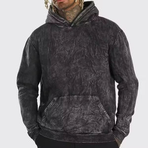 Sudadera extragrande de invierno personalizada, sudaderas con capucha de lavado ácido Boxy, ropa de calle de algodón 100% para hombre, Sudadera con capucha OEM ODM de peso pesado para hombre - Product Image 1