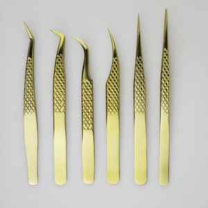 Pinzas Profesionales de Acero Inoxidable para Extensión de Pestañas, Puntas de Fibra de Precisión, Agarre de Diamante, Logotipo Personalizado, Dorado, Plateado, Azul, 10 mm - Product Image 6