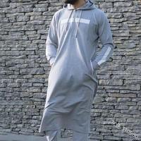 Abaya Jellaba Herren Islamisches Hemd Thobe Neues Arabisches Kapuzenhemd Muslimisches Gewand Langarm Galabia Boubou Herrenkleid