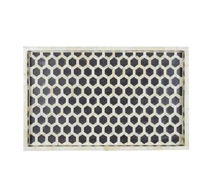 Bandeja con incrustaciones de hueso hecha a mano, bandeja para servir hecha a mano, incrustaciones de hueso de lujo, desayuno de Ramadán, comida, fruta, café, té, bandeja decorativa - Product Image 1