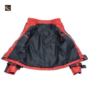 Veste en cuir rouge et noir mode hommes veste noire/hommes vestes en cuir/vestes en cuir du Pakistan - Product Image 4