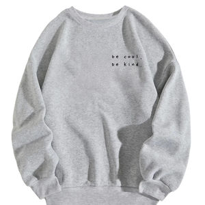 Sweat-shirt d'hiver basique surdimensionné 100% coton polaire respirant écologique anti-boulochage doux confortable pull de détente - Product Image 1