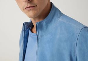 Veste de moto en cuir suédé de luxe, imperméable, coupe-vent, écologique, style vintage, unisexe - Product Image 4