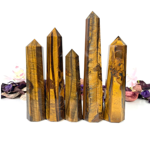 หอคริสตัลตาเสือสีทองหอคริสตัลตาเสือขนาดใหญ่หอคริสตัลขัดเงาหอคอยตาเสือสำหรับตกแต่งบ้าน - Product Image 4