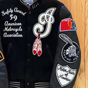 Vestes Varsiti personnalisées Vestes d'université en cuir et laine Vestes d'université à broderie pour enfants avec logo en gros - Product Image 6