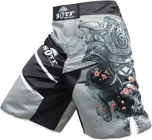 Pantalones cortos de MMA estampados Premium para luchadores Pantalones cortos antiolor que absorben la humedad con aberturas laterales - Product Image 3