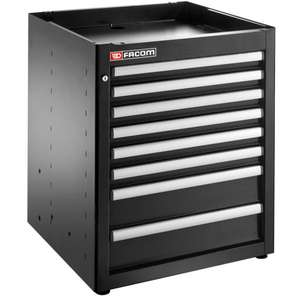 Gabinete de Herramientas Facom de Base Simple con 8 Cajones, Color Negro - Product Image 1