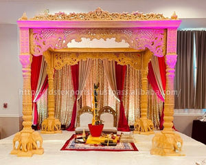 Mandap de Boda de Madera con Diseño Espiral Elegante, Mandap de Boda Indio de Alta Calidad, Precio de Fábrica en el Reino Unido, Conjunto de Mandap de Tendencia en Suiza - Product Image 2