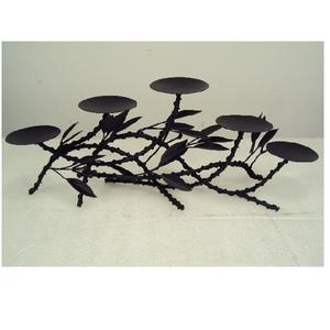 Bougeoir décoratif noir peint à 3 bras en fer pour la maison, le salon, la fête, le mariage et la table. - Product Image 2