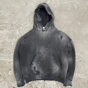Servicio OEM Sudadera con capucha de gran tamaño de manga larga de moda para hombres Diseño de color personalizado de alta calidad Técnica bordada para primavera baja - Product Image 6