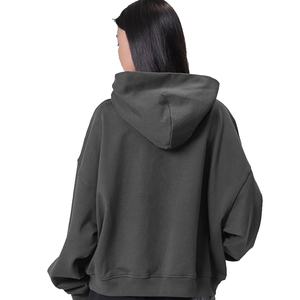 เสื้อสวมหัวผ้าคอตตอนฟลีซแบบสวมหัวมีฮู้ดแบบนุ่มเปิดไหล่ปล่อยโลโก้ออกแบบได้ตามต้องการ - Product Image 2