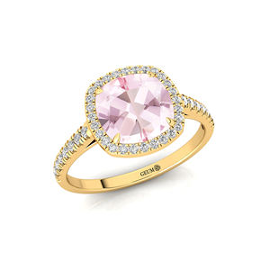 Pink Morganite 14K White Rose Gold <b>Wedding</b> Engagement <b>Ring</b> 7mm Round Cut OEM ODM Party - Product Image 1