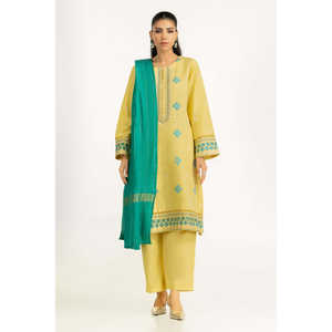 Conjunto de Traje Bordado Khaddar para Mujer IUSTKSD-1401, Surtido de 3 Piezas - Product Image 6