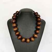 Collier de perles rondes en bois, style bohème classique, long, bijoux de mode pour femme, idéal pour un cadeau de mariage