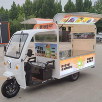 Camion de restauration rapide électrique à trois roues, chariot alimentaire en acier inoxydable, cuisine mobile, tricycle, chariot à main, remorque à snacks à vendre