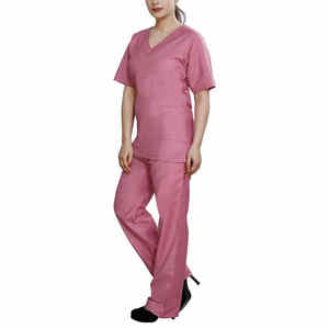 Meilleures ventes : Blouses médicales décontractées unisexes en coton respirant à 100 %, multifonctionnelles, pour l'extérieur et l'hôpital, avec broderie personnalisée, coupe courte - Product Image 2