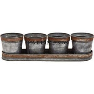 Maceta grande y maceta de diseño martillado, Material galvanizado, decoración de suelo hecha a mano, artículos de jardín, maceta decorativa para el hogar, suministro - Product Image 6