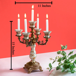 Portavelas de Metal único Portavelas de lujo Nuevo diseño Soporte de vela de alto acabado de moda Hogar Navidad - Product Image 2