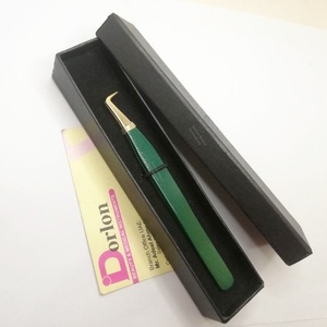 Pinzas profesionales para pestañas, acero inoxidable, recubiertas de Color con puntas chapadas en oro, pinzas para extensión de pestañas injertadas con polvo de diamante - Product Image 2