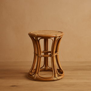 Tabouret compact en rotin tissé à la main confortable et durable pour les ensembles de jardin à manger en plein air parcs hôtels chambres à coucher utilisation en ferme - Product Image 2