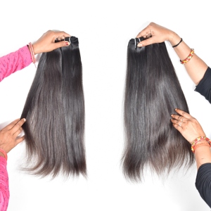 Vendeur d'extensions de cheveux vierges raides de couleur noire naturelle à double trame à cuticule alignée Cheveux humains de temple vietnamien bruts - Product Image 1