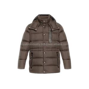 Alta calidad personalizada al aire libre de punto otoño chaquetas para hombre estándar cálido a prueba de viento ecológico chaqueta acolchada con capucha Casual - Product Image 4
