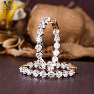 10.44 TDW Round Cut <b>Diamond</b> Rose Gold <b>Earring</b> by Labstone / Elegance Aglow in <b>Diamonds</b> / EF-VS Colour - Product Image 1